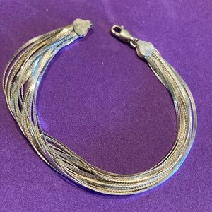 925 silver 22 strand bracelet 7.5”
